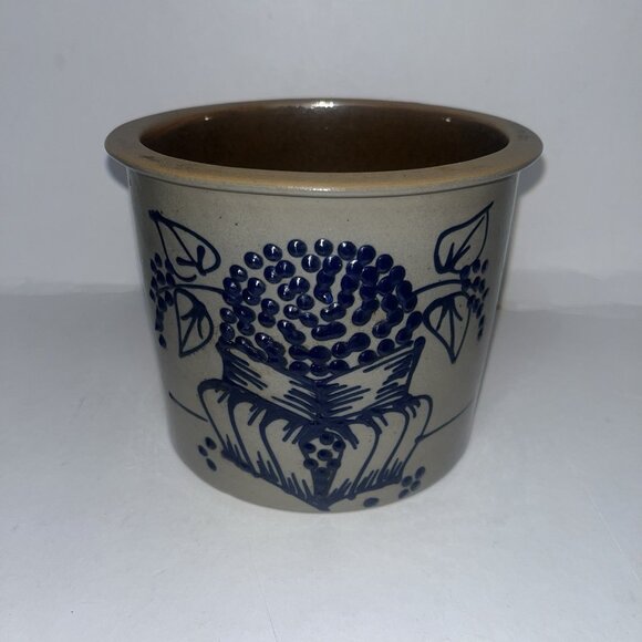 BBP Pottery Blueberry Basket Planter Signed Salt Glaze Beaumont Brothers 4.5" - Picture 1 of 7